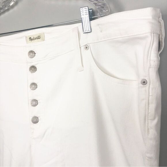 MADEWELL | NEW White 9” Mid-Rise Skinny Jeans Exposed Button Fly Women’s Size 37 - Picture 4 of 13
